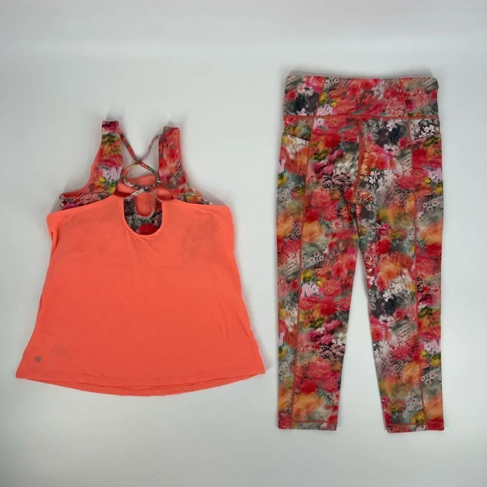 Athleta Girl Orange floral Outfit